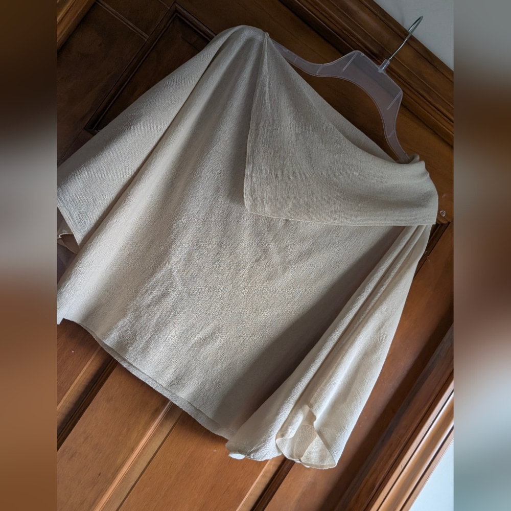 Zara Cream Textured Boatneck Blouse